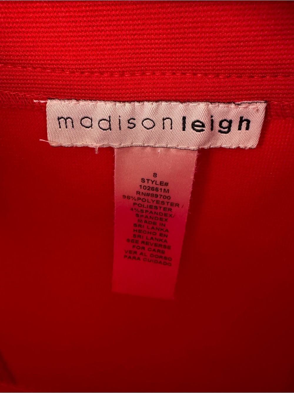 Red Madison Leigh Sheath Dress Size 8 Elegant Cocktail Work Office - Picture 4 of 6